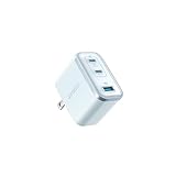 Anker Nano Charger (70W, 3 Ports) ブルー 【 PD対応/PSE技術基準適合/折りたたみ式プラグ】iPhone 17 / 16 / 15シリーズ / Air MacBook Windows PC iPad Galaxy Android スマートフォン ノートPC 各種 その他機器対応