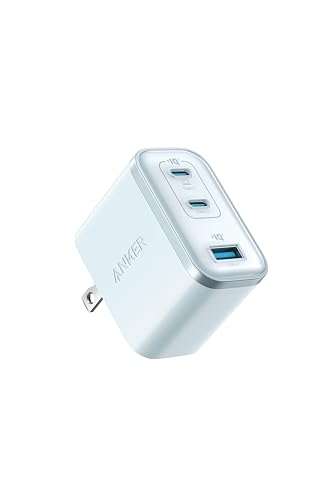 Anker Nano Charger (70W, 3 Ports) ブルー 【 PD対応/PSE技術基準適合/折りたたみ式プラグ】MacBook Windo...