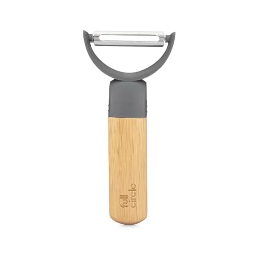 Full Circle Peel Good Collection Y Peeler – Bamboo and Stainless Steel Fruit and Vegetable Peeler – Removable Swivel Head - Kitchen Tool for Squash, Sweet Potatoes and More