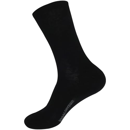 Image of BambooMN Unisex Men and Women's Rayon from Bamboo Wool Blend Athletic Crew Socks for Home, Travel, Work and Sport, 2 Pairs