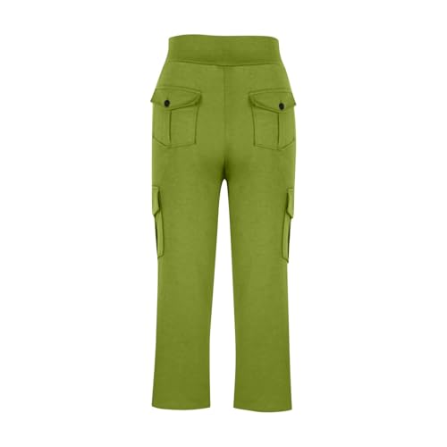 Girls High Waisted Flare Cargo Pants Wide Leg Joggers Drawstring Elastic Waist Casual Stretch Sweatpants with Pockets4