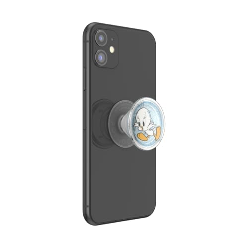 Image of PopSockets Adhesive Phone Grip, Holder, Phone Stand, Light Blue - Glitter Fly