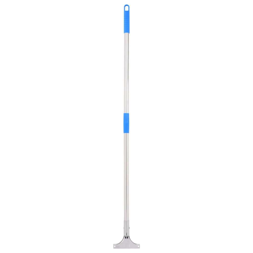 Wasserschieber mit Stiel 55x122,5 cm Stahl Gummi für Bodenreinigung in Küche Bad Terrasse Fliesen Marmor geeignet, langlebig, rutschfest, leicht zusammenbaubar, vielseitig einsetzbar