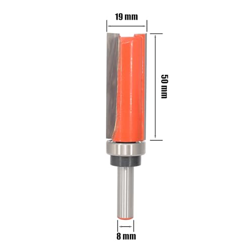 AKYLIN Bündigfräser 8 mm Schaft，Bündigfräser Kugellager Oben，Kanten Oberfräser für die Holzbearbeitung Schneidwerkzeug für Holz