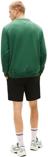 Tommy Jeans Herren Sweatshirt Regular Fit Flag Fleece Rundhalsausschnitt, Mehrfarbig (Shadow Pine), XS 2