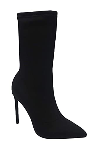 Women Pointed Toe Stiletto Short Boots High Heel Ankle Stretch Booties