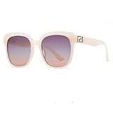 HVTVTLA Gafas de sol para mujer, gafas de sol UV400 para hombre, montura de gafas para conducir en bicicleta en la playa, gafas antideslumbrantes para viajes, BEIGE PURPLE, talla única