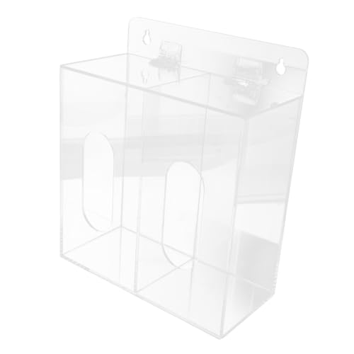 Cabilock Acrylic Wall Mounted Glove Dispenser Box with Compartment Efficient Mask and Glove Organizer for Space Saving Storage Home Laboratory