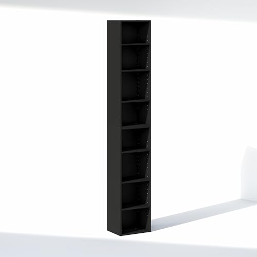Image of Furinno PASIR 8-Tier Closet Organizers and Storage, Open Shelf, Storage Organizer, 12-Inch Width, for Closet, Bedroom, Blackwood