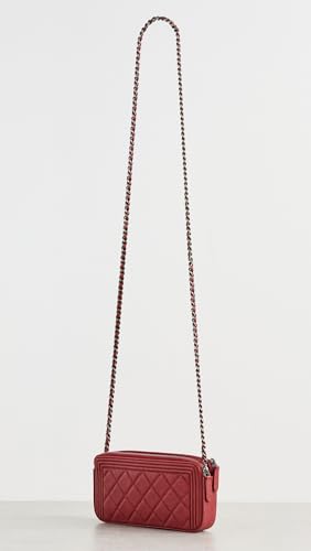Chanel Women's Pre-Loved Caviar Boy Double Zip Wallet On Chain, Pink, One size3