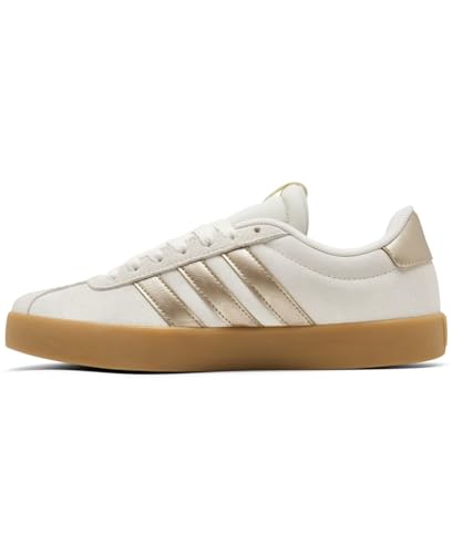 adidas Women's Vl Court 3.0 Sneakers (Natural/Gold/Gum) - Size 9.5 M2