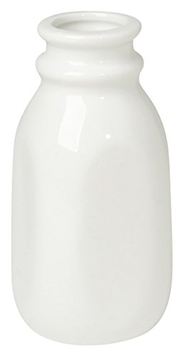 Now Designs Ceramic Milk Bottle, Small, White