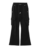[エックスガール] カーゴポケットフレアスウェットパンツ CARGO POCKET FLARE SWEAT PANTS 105254031010 BLACK M
