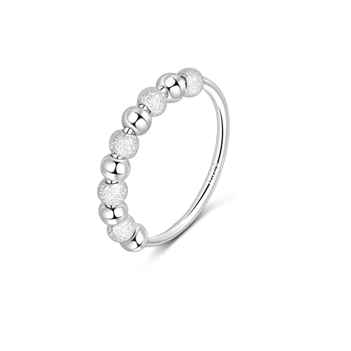 Apaiser l'anxiété avec la bague spinner en argent S925 aux boules mobiles