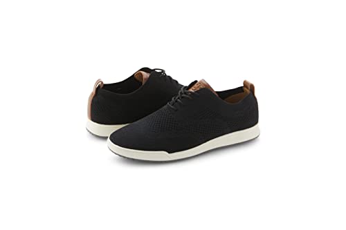Izod Grey Breeze Oxford Casual Shoes For Men, Wingtip Memory Foam Canvas Black, 12 #TOP22