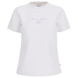 Blanco GUESS Jeans Embro Script Short Sleeve T-Shirt L