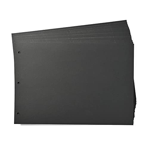 Image of Giiffu Scrapbook Refill Pages Photo Album Refill Paper | 20 Sheets 40 Black Pages 3 Ring Loose Leaf Thick Cardboard Refills for Giiffu 12x8.2 inch DIY Photo Album Scrapbook