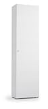  Armario con puerta y 7 estantes, color blanco, medidas 50 x 30 x 182 cm