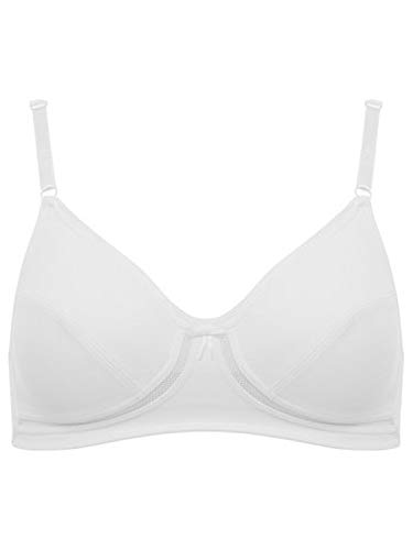 M&Co Ladies Lace Trim Sports Bra Non-Wired with Light Support White 40B