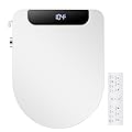 IYTATA Electric Bidet Toilet Seat, Warm Water with Air Dryer, Heated Seat and Slow Close Lid, Front and Rear Wash, LED Nightlight, Wireless Remote, Black, Round, 102D