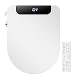 IYTATA Electric Bidet Toilet Seat, Round, Warm Water with Air Dryer, Heated Seat and Slow Close Lid, Front and Rear Wash, LED Nightlight, Wireless Remote, Black, 102D