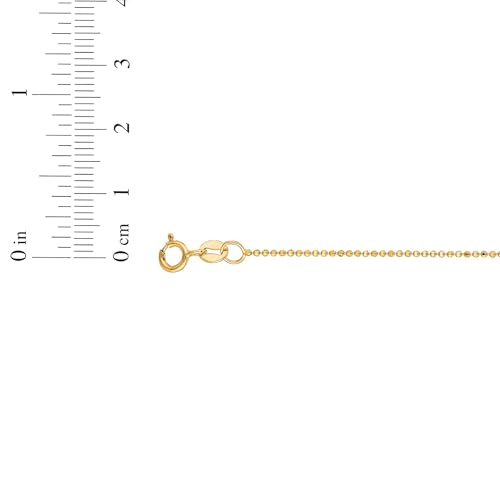 Floreo 10k Yellow Gold or White Gold 1mm Double Extendable Solid Diamond Cut Bead Chain Adjustable Necklace, 16" - 17" - 18 Inch3