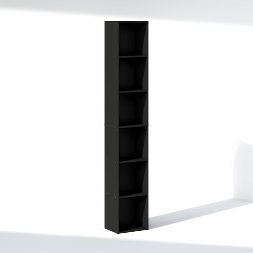 Image of Furinno Cubicle 6-Tier Closet Organizers and Storage, Closet Organizer, Open Shelf Closet Storage, 21.1 inch W, for Wardrobe, Bedroom, Living Room, Blackwood