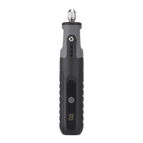 Walmeck Mini Kit de Herramientas Giratorias Inalámbricas 25000rpm 5 Velocidades Herramientas de Tallado Eléctrico Alimentadas por Batería Recargable con 23 Accesorios Pantalla LCD para