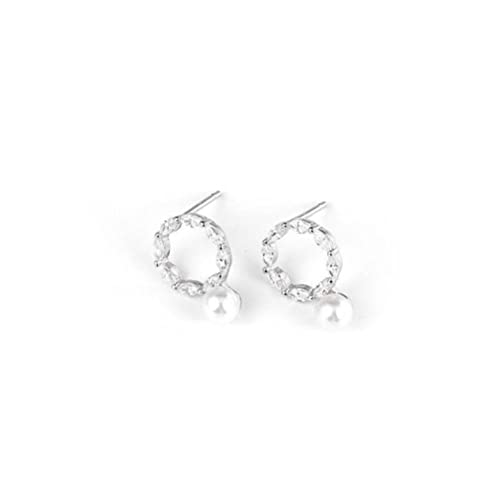 Boucles d'oreilles en Perles et Cercle de Diamant pour Femmes et Hommes
