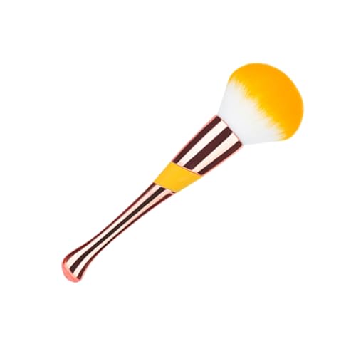 PLAFOPE Loose Powder Makeup Brush Double-ended Brush Fan Stippling Silicone Handle Comfortable Easy to Use Makeup Tools Kit for Cosmetics
