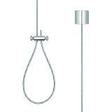 Libaro Deckenhalter für Duschstangen – Deckenabhängung 1,50 m aus Messing & Edelstahl rostfrei – individuell kürzbar, inkl. Schrauben & Dübel – chrom glänzend Duschvorhangstangen