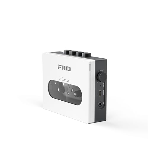 FiiO CP13 Portable Cassette Tape Player with 3.5mm Earphone Jack, Ultra-Low Wow&Flutter, Powered by Type-C or Lithium Battery (White and Black)