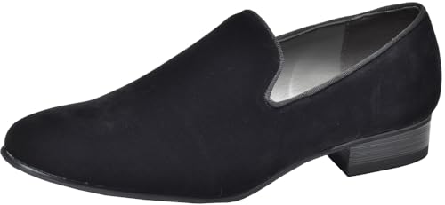 Men's Loafers Slip-On Plain Opera Shoe, Black, 28.0 cm 3E