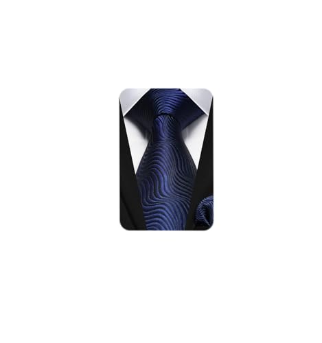 Image of HISDERN Ties for Men Solid Houndstooth Neckties Handkerchief Formal Business Tie & Pocket Square Set Wedding Party