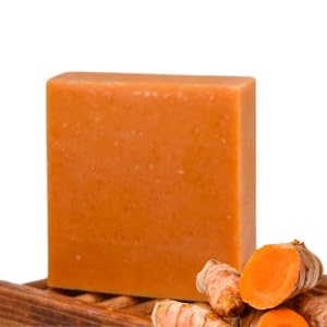 Turmeric Honey Soap Bar Cold Process, Organic Ingredients, Natural Face & Body Bar, Handmade with Turmeric, Honey & Sunflower Oil Unscented, for All Skin Types 6 oz bar