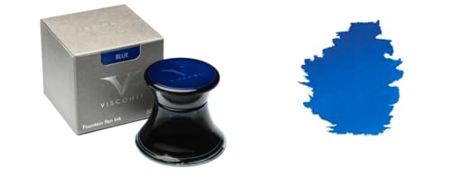 Encrier en verre Visconti Bleu 50 ml encre de calligraphie