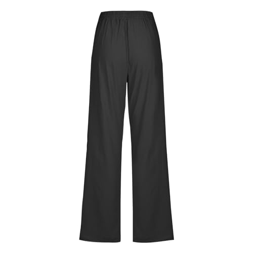 Linen Pants Women Straight Leg Drawstring Summer Pants Casual Lightweight Cotton Linen Blend Trousers Plus Size4