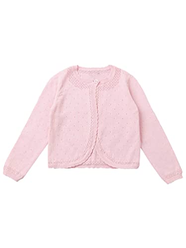 Kids Girls Knit Long Sleeve Sparkle Cardigan Lace Flower Knitting Hem Kids Open Front Bolero Shrugs3