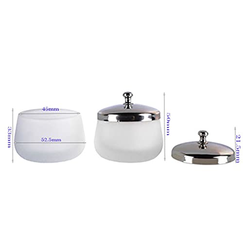 2 piezas Dappen Dish de vidrio esmerilado para uñas miniatura 2
