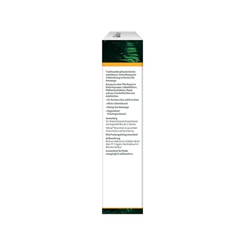 hübner® Bronchial-Sirup – Mit Thymian & Salbei, unterstützt die natürliche Reinigung der Atemwege, ohne Alkohol, Laktose & Gluten, ideal für Hals & Bronchien in der Erkältungszeit, vegetarisch
