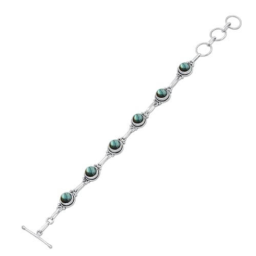 TISHAVI Natural 7mm Round Gemstone Bracelet for Women, Handmade 925 Sterling Silver Birthstone Jewelry Women's Day Gifts for Mom Wife Sister2