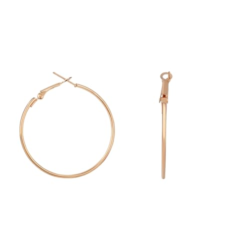Image of I Jewels Stylish Classic Round Hoop Earring Lightweight Everyday Wear Earrings for Women