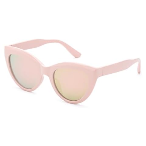 COLOSSEIN Retro Vintage Cateye Sunglasses Womens Clout Goggles - Pink Cover