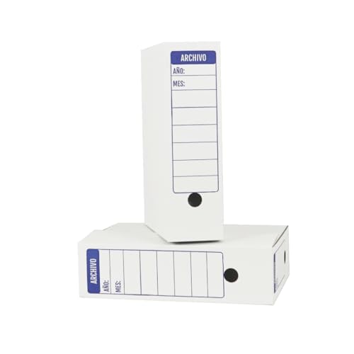 Cajas Archivadoras Cartón Tamaño A4 Pack 10 Unidades Oficinas Archivo Facturas Carpetas Documentos Resistente Agua Etiqueta Clasificación Blanca Montaje Fácil Organización Automática