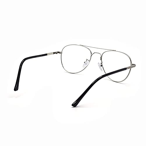 Image of Roshfort Aviator Specs For Men Women light weight Metal Spectacle Frame Eye Strain Protection Computer Glasses Medium