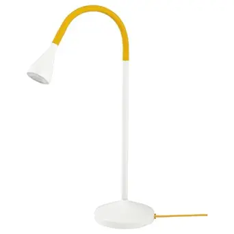 Ikeaa N?VLINGE LED Desk Lamp, Yellow/White, Polycarbonate Plastic Lens/Shade, Steel Tube, ABS Plastic Base, EVA Plastic Weight