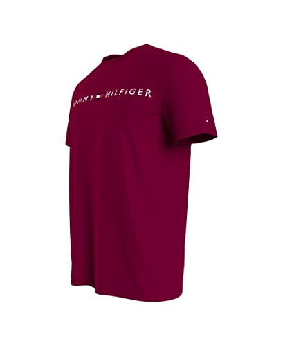 Image of Tommy Hilfiger Mens Logo T-Shirt T Shirt, Red Carpet, Small US