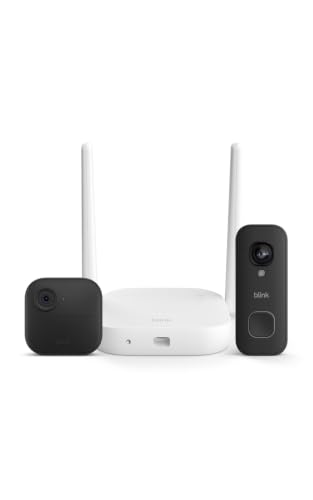 Image of Blink Outdoor XR+ and Wired Doorbell 2K+ - Extended range wireless Outdoor 4 camera and 2K hardwired doorbell. Sync Module XR+ included - 1 camera system + doorbell