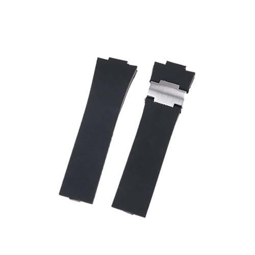 YINGO 25mm*12mm �h���V���R�����o�[�r���v�X�g���b�v �r���v�o���h �x���g Ulysse Nardin�ɑΉ�(Black,26mm)