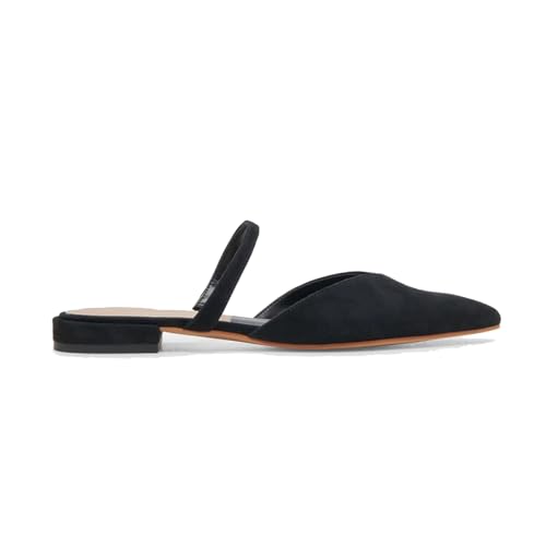 Image of Mesh Mules for Women Comfy Raffia Woven Strap Closed Pointed Toe Mule Flats Casual Slip on Dress Slides Flats